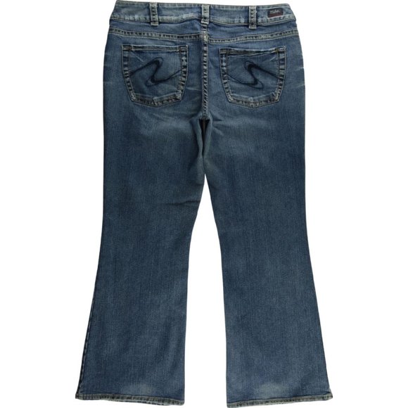 Silver Suki Flare Jeans Women's 34 Stretch Mid Rise C315 - Picture 2 of 13